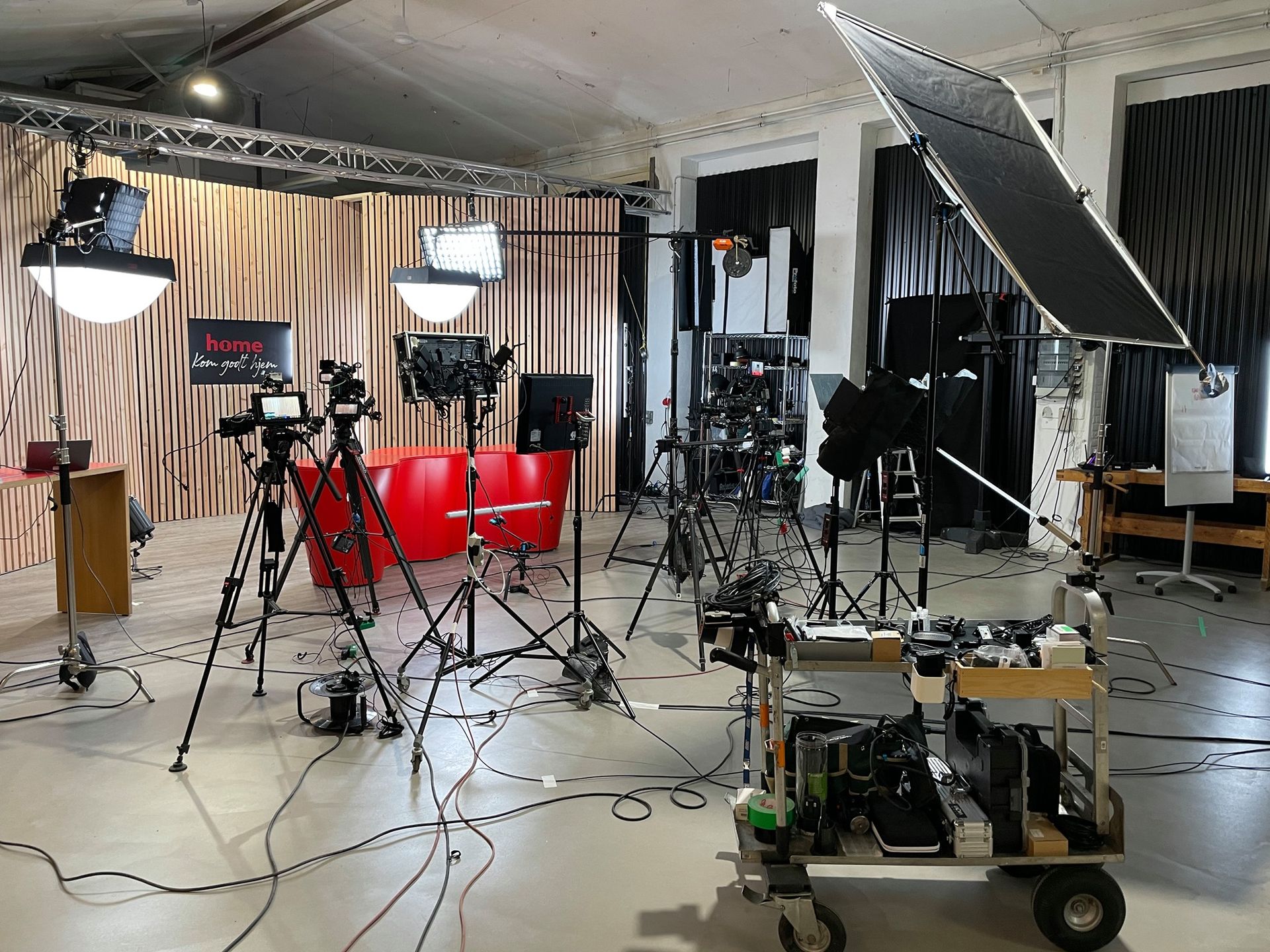 BusinessFilm studie med professionelt kameraudstyr og lyssætning