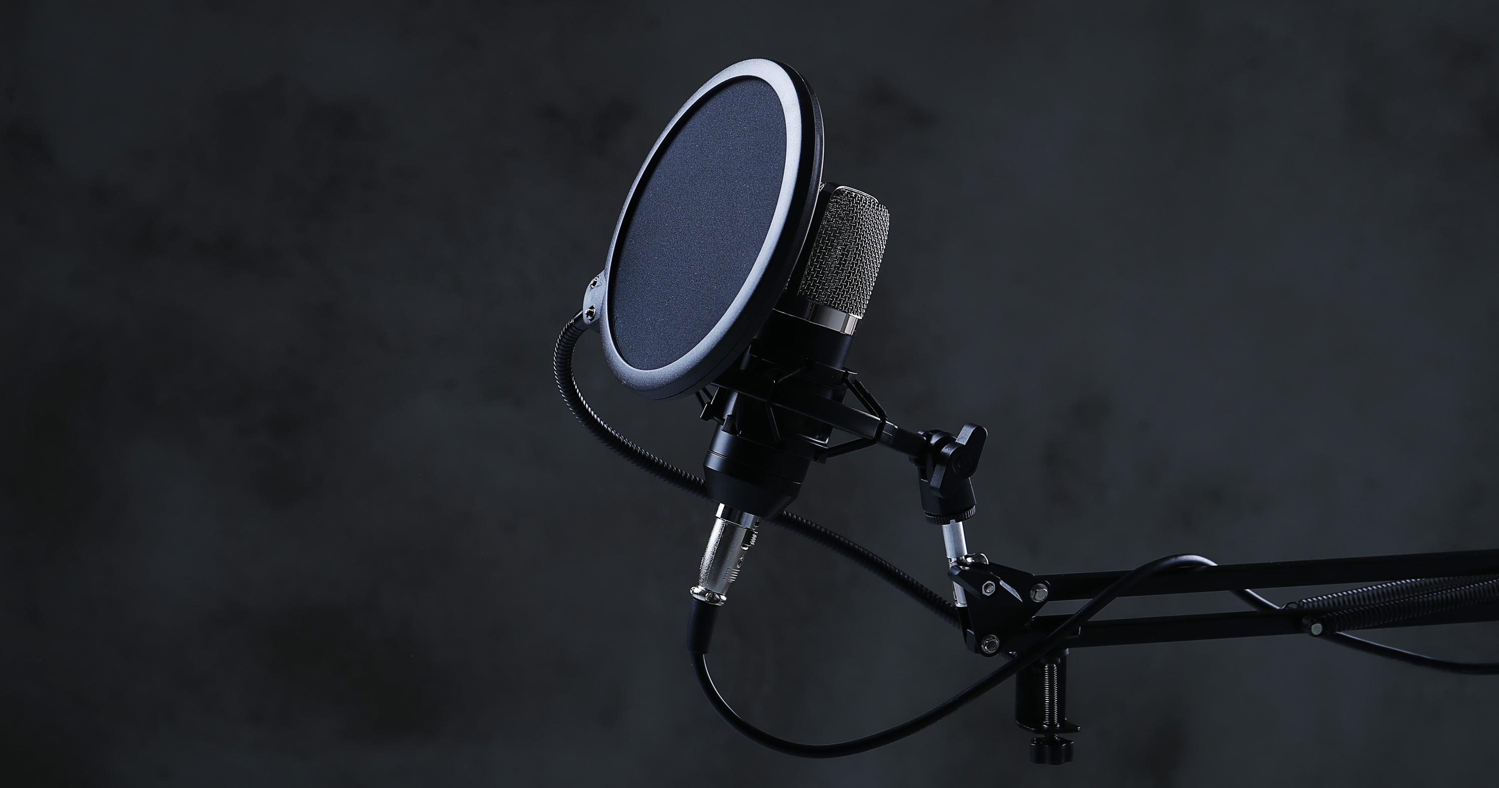 Professionel studiemikrofon til voiceover-optagelser